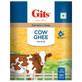 Natural Premium Desi Cow Ghee By Gits | Good Source Of Vitamin A, Delicious Healthy & Nutritious Pure Cow Ghee Perfect For Boost Immunity | (500ml) 16.9 Ounce | Tin Pack
